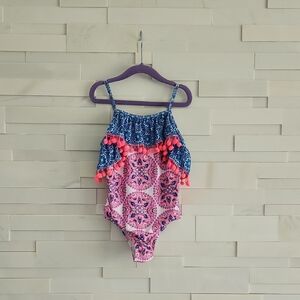 Nicole Miller Kids Swim One Piece - Blue and Pink